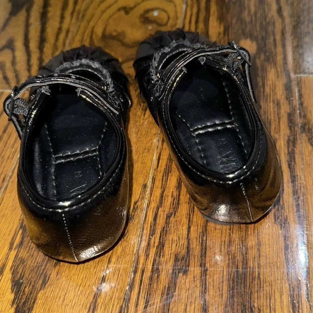 Zara Black Dress Shoes with Strap and Glossy Finish